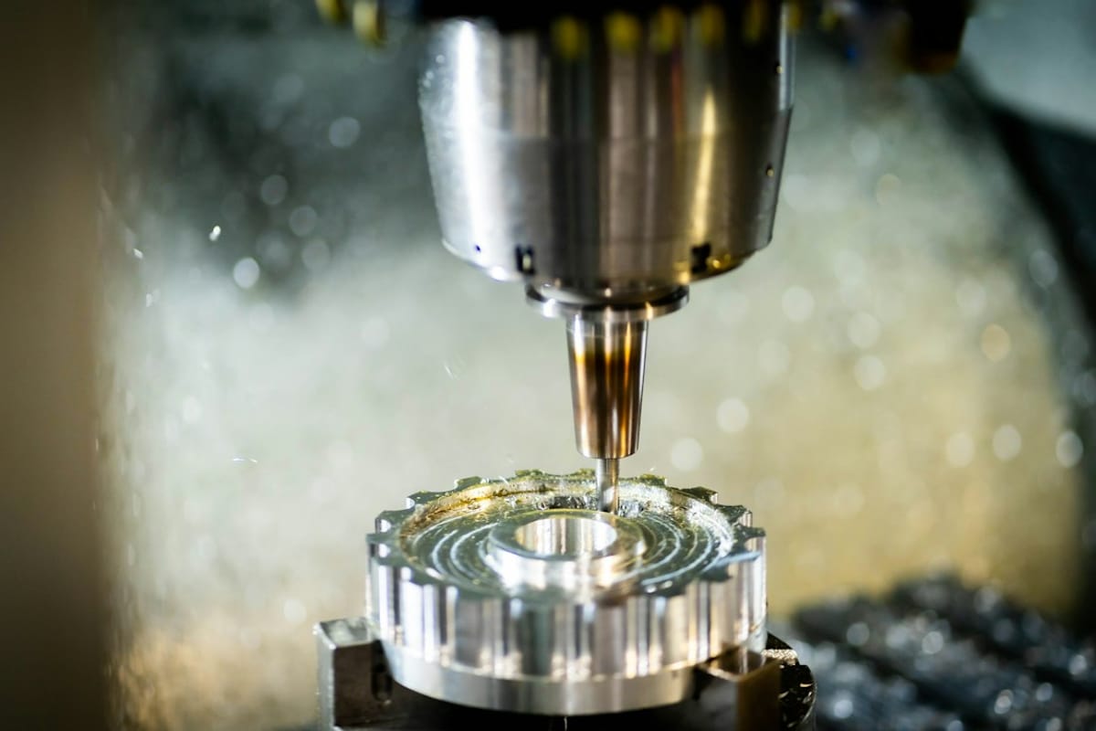 CNC milling a precision part with coolant