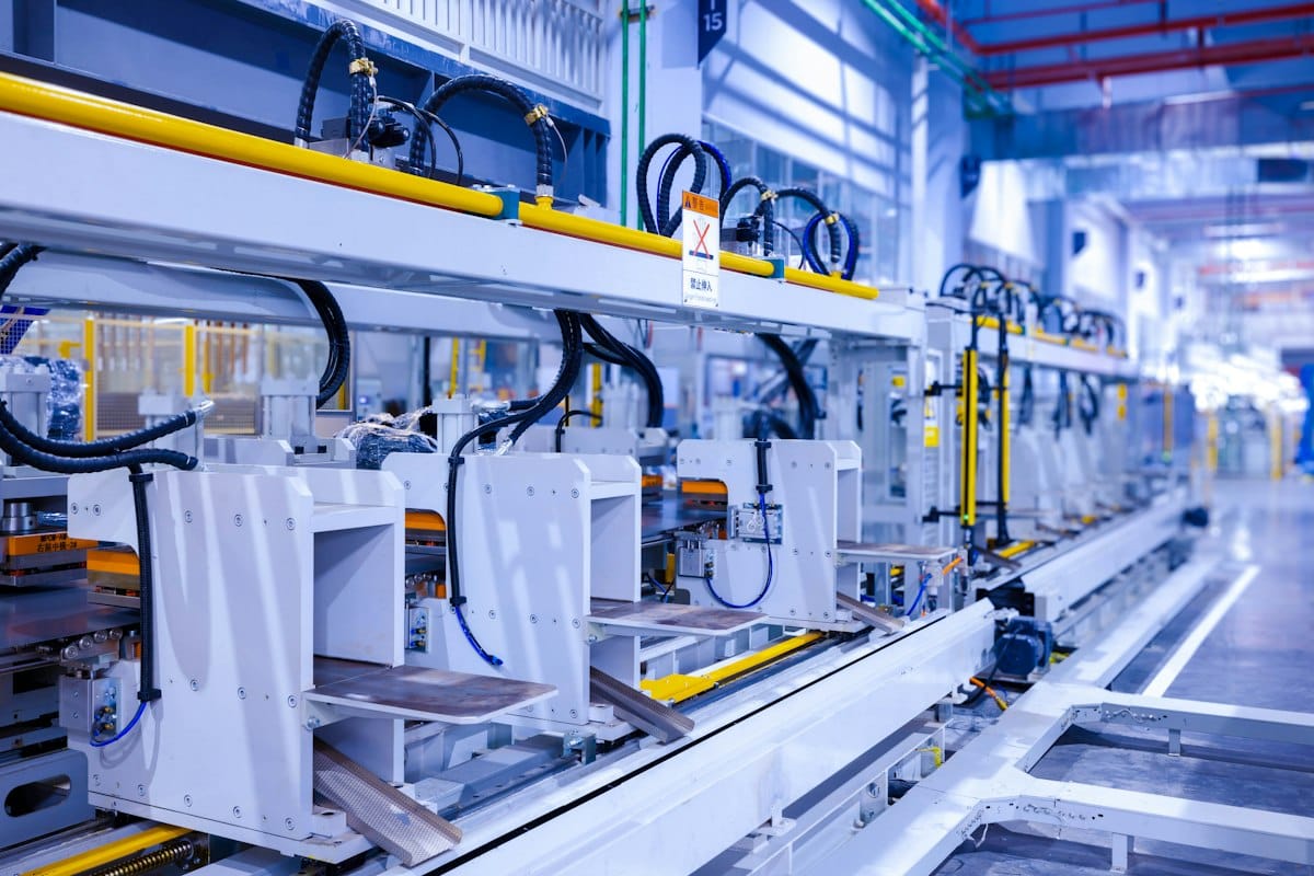 Automated production line inside the factory
